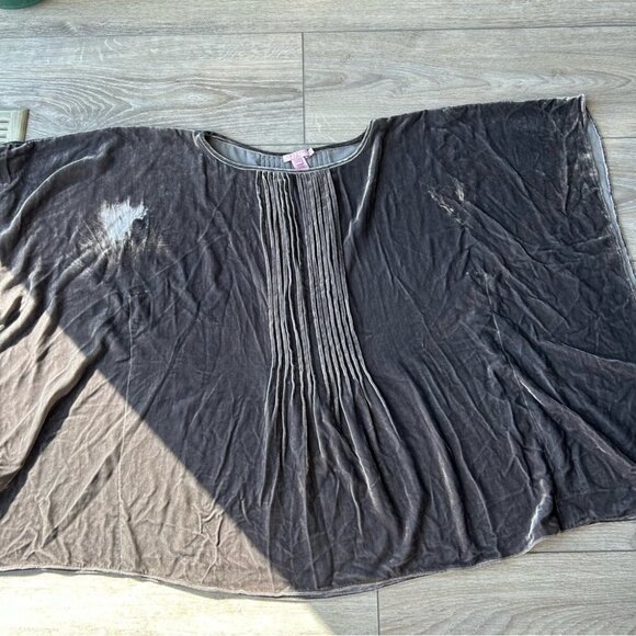 Calypso St Barth Grey Batwing Sleeve Silk Blend Velvet Blouse - Picture 4 of 14
